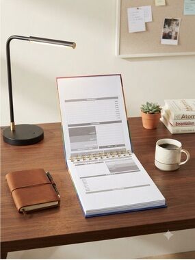 NEW-Daily Planner Spiral Notebook - Multicolor Striped Cover